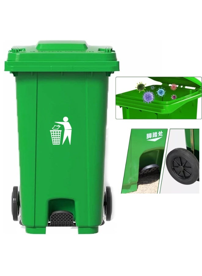 Swish Super Heavy Duty Plastic Garbage Large Bin, Green, 240 Litre with Wheel and Center Pedal -Kitchen and Outdoor Recycle Trash Can, Large Industrial Waste Bin - Image 5